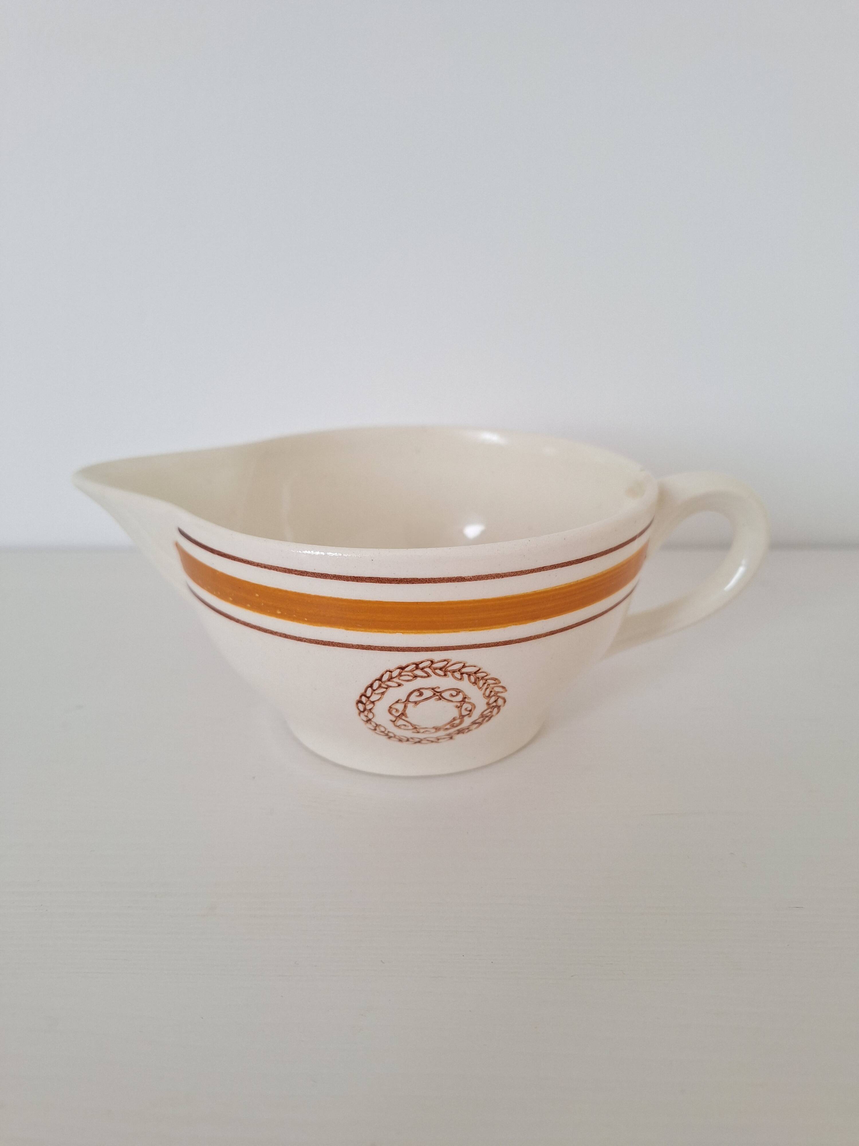 Saucière Gien marron et orange modèle Ladon