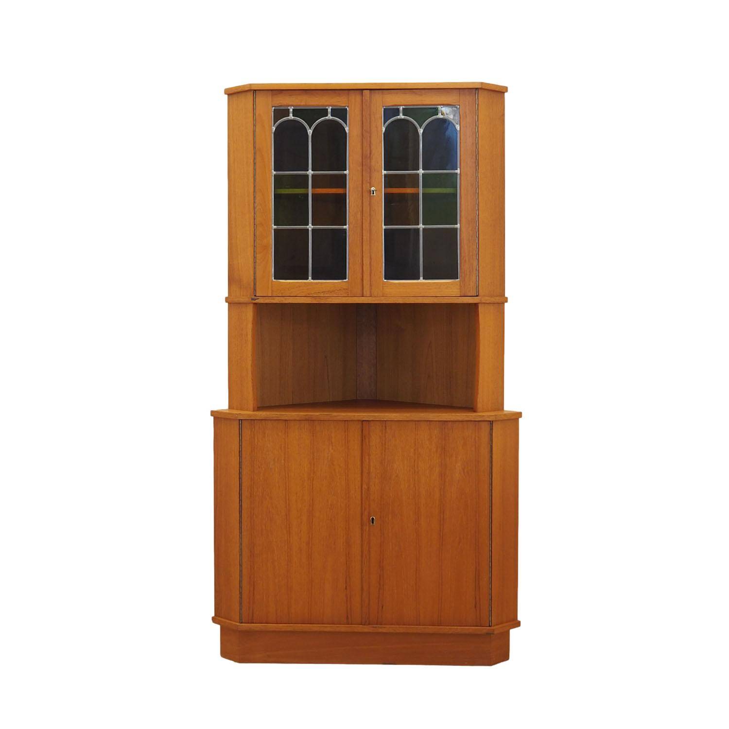Vitrine d'angle en teck, Danemark, années 1960