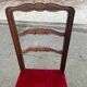 Louis XV dining chair, solid wood, burgundy velvet.