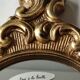 Mirror Rocaille style gilded with gold leaf 42 x 26 cm