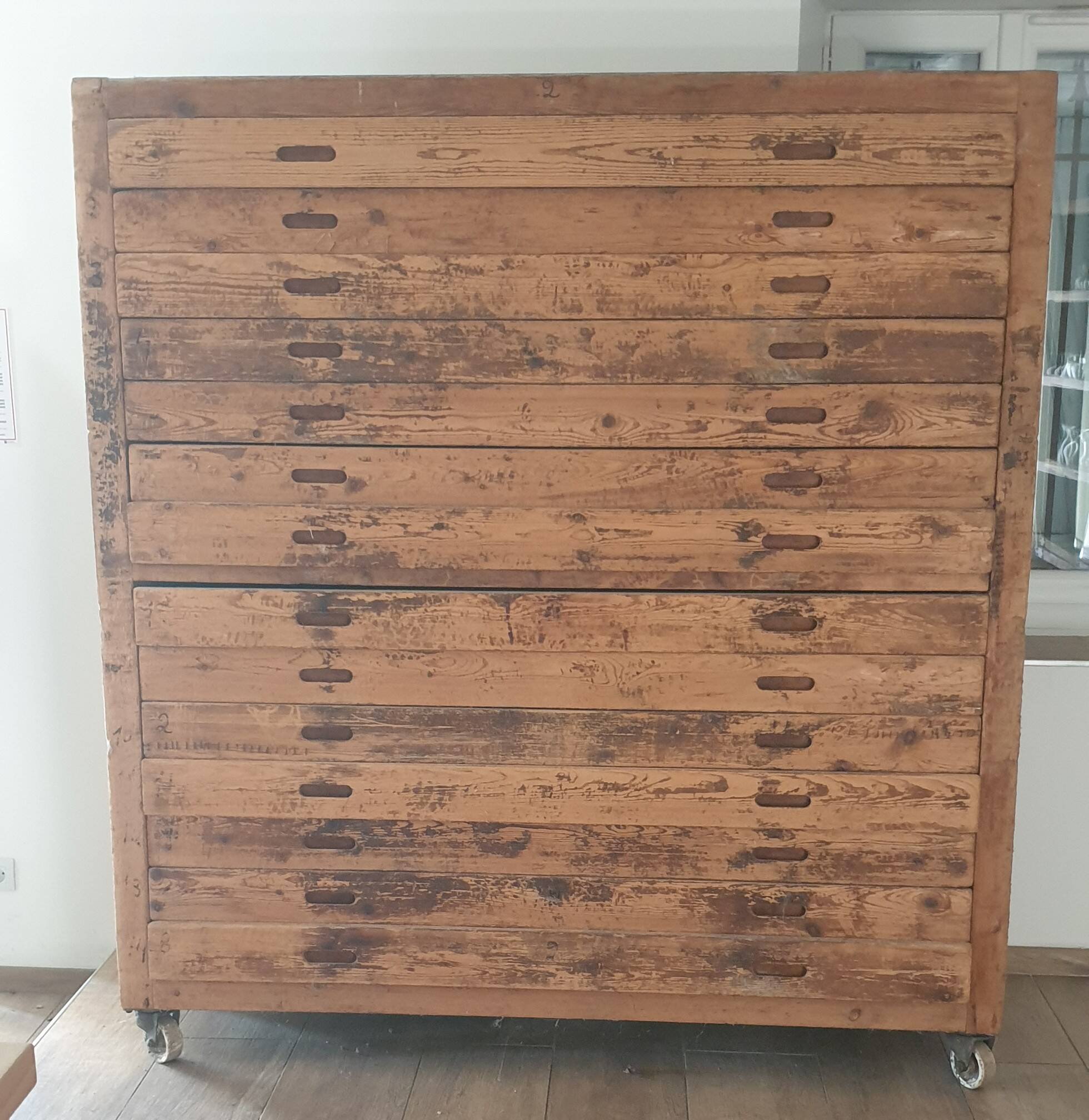 Meuble de métier en bois naturel