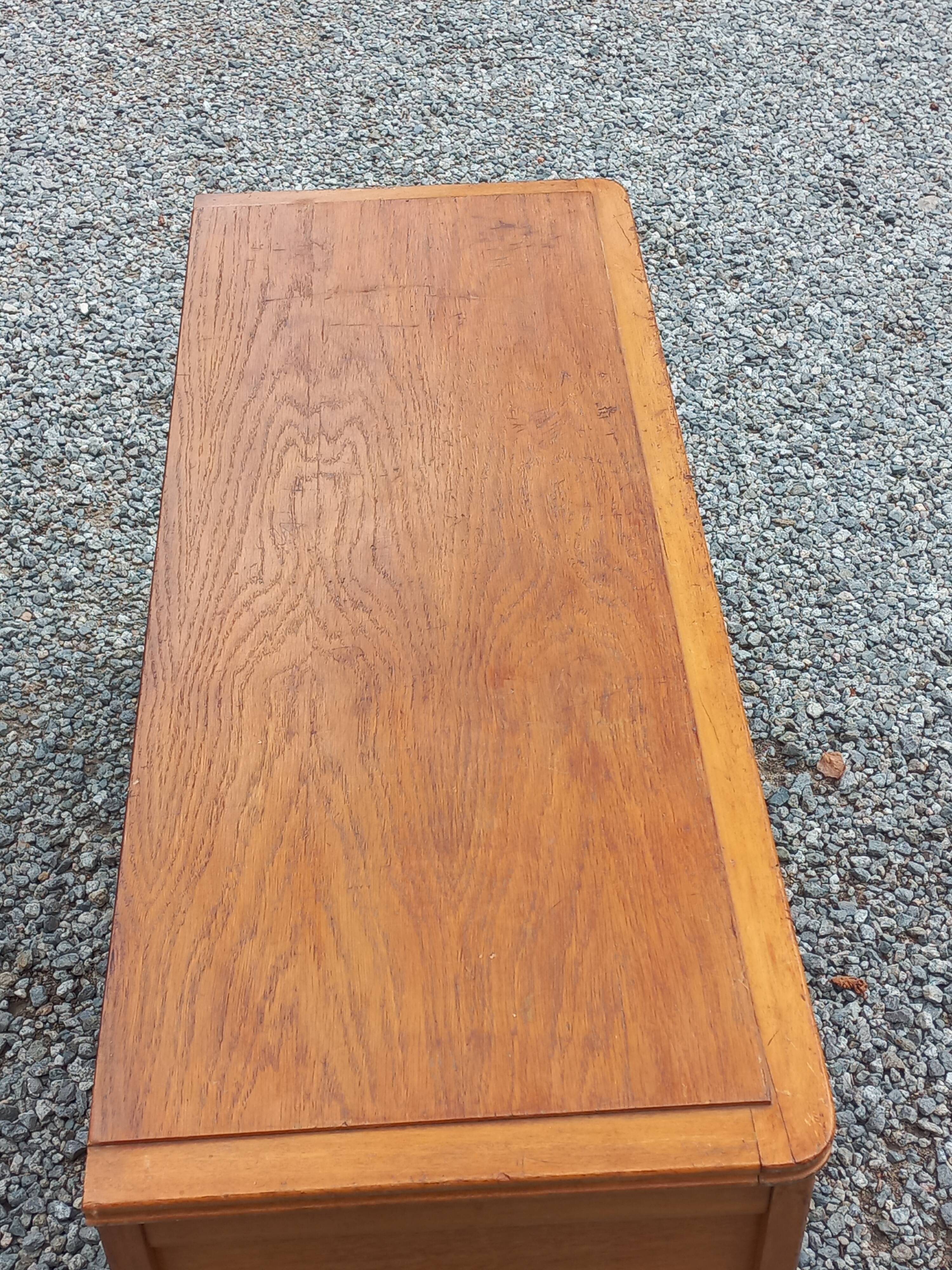 Vintage 1950s oak chest with compass feet