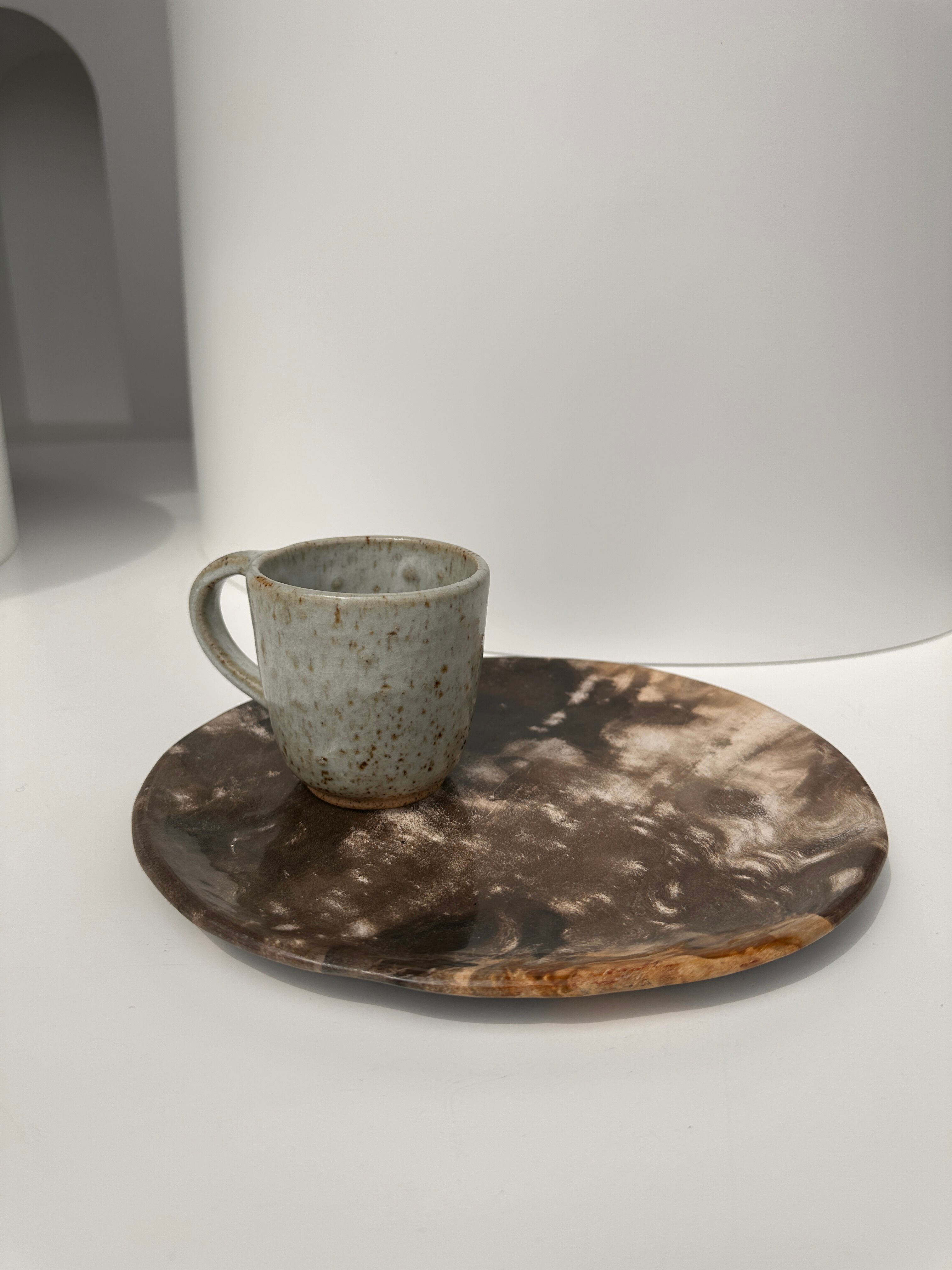 Dish in petrified wood