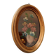 Vintage miniature painting oil painting under glass
