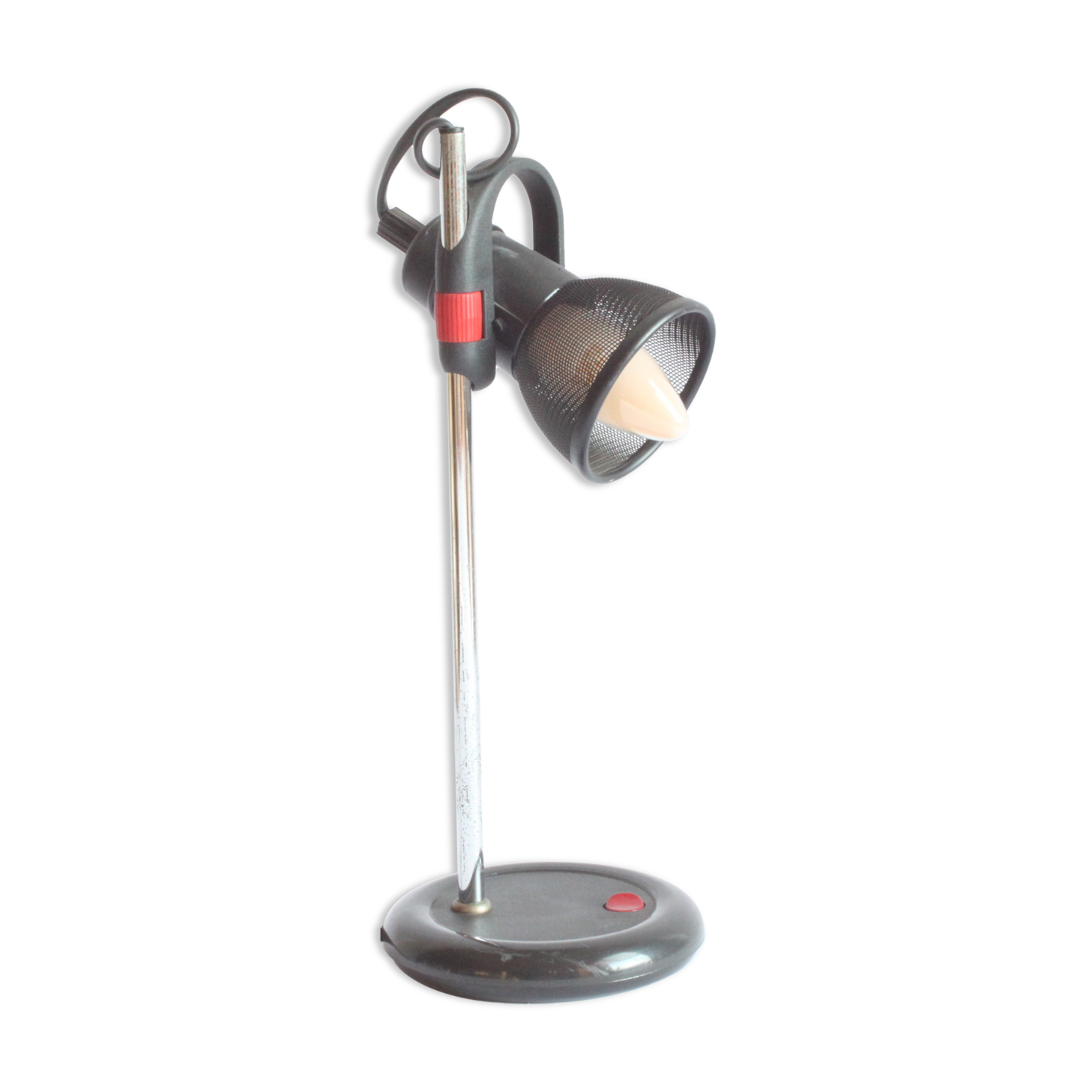 Black gauze nightlamp or bedside lamp, 1980