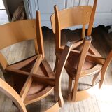 Set of 4 bistro chairs in painted wood