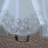 Suspension vintage en verre & plexiglas blanc au cordon extensible