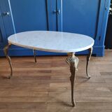 Coffee table in white Carrara marble