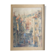 Watercolor painting p. rabagliati rue rossetti old nice 1950 + frame