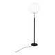 Mid-century black leather and brass floor lamp by Falkenbergs Belysning, Sweden, 1960s.