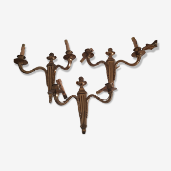 Appliques anciennes en bronze style Louis XVI