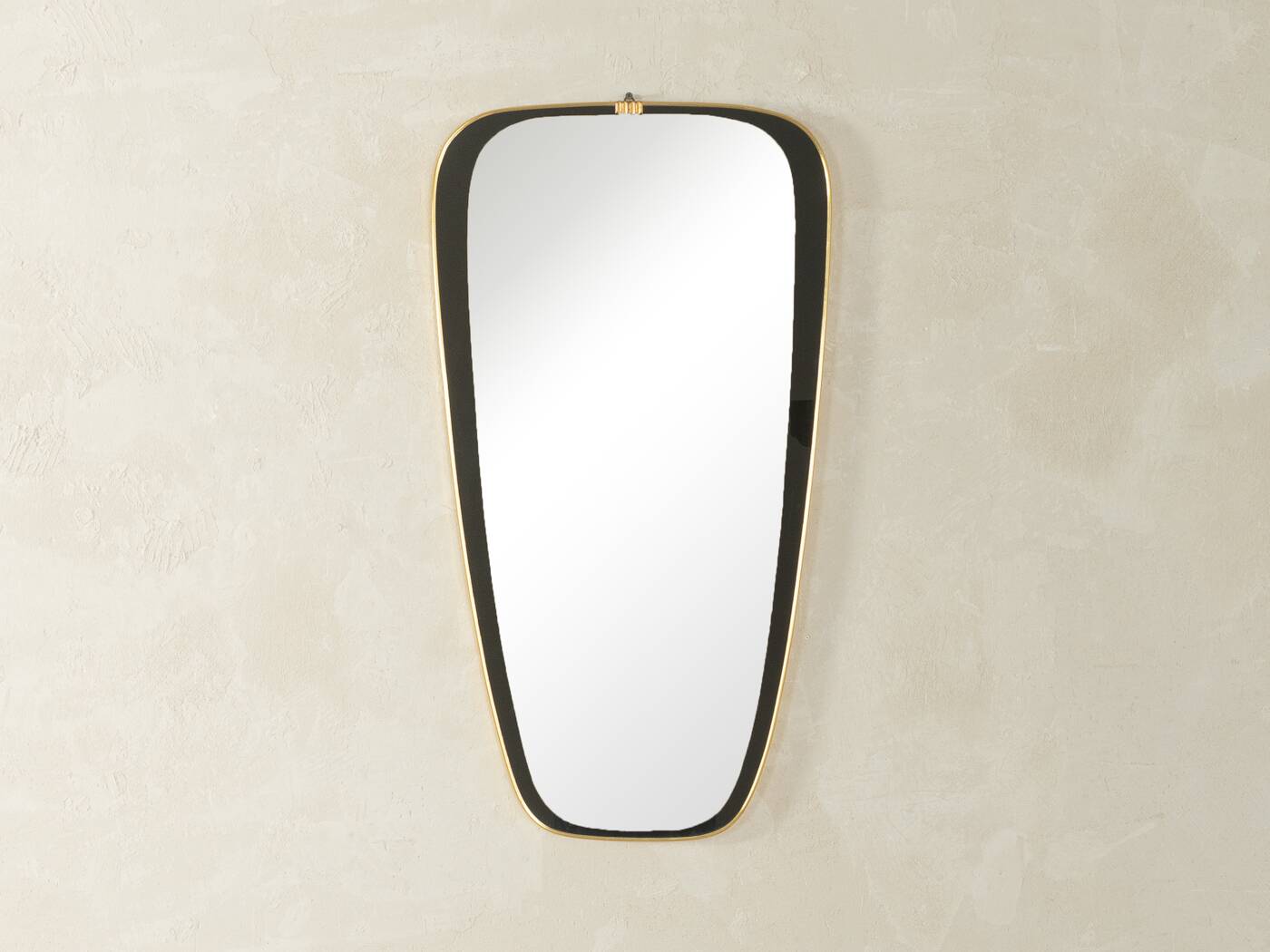 Italian wall mirror with brass frame, 1950s
