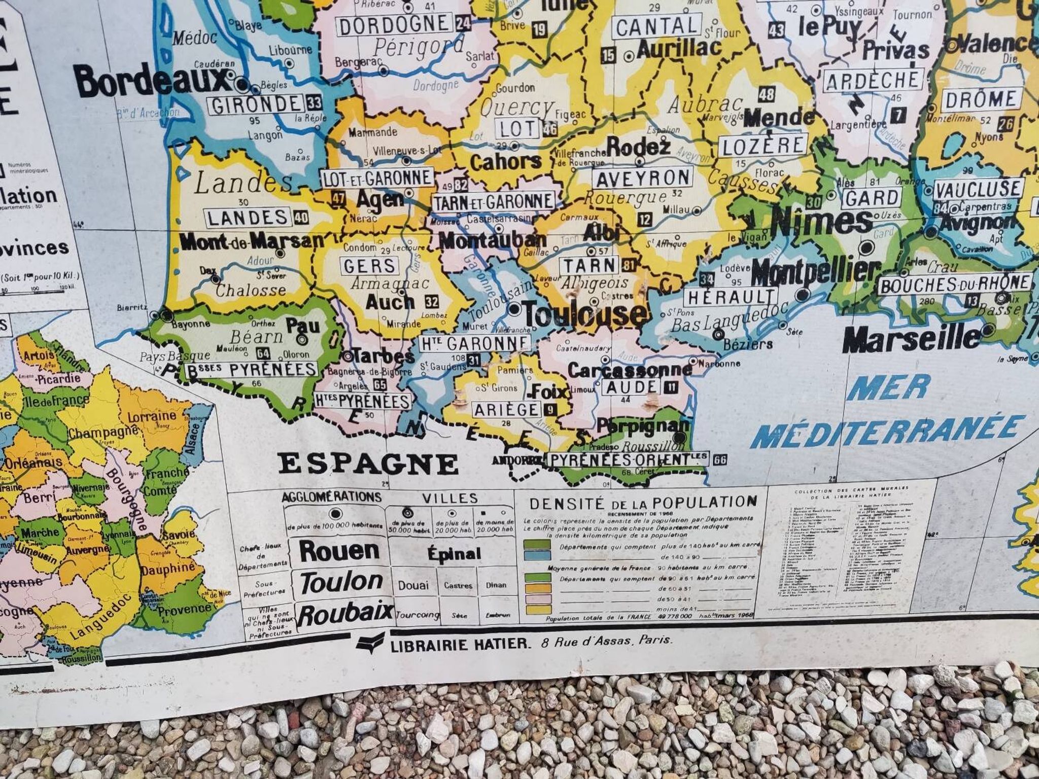 Carte politique de France vintage