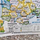 Vintage political map of France