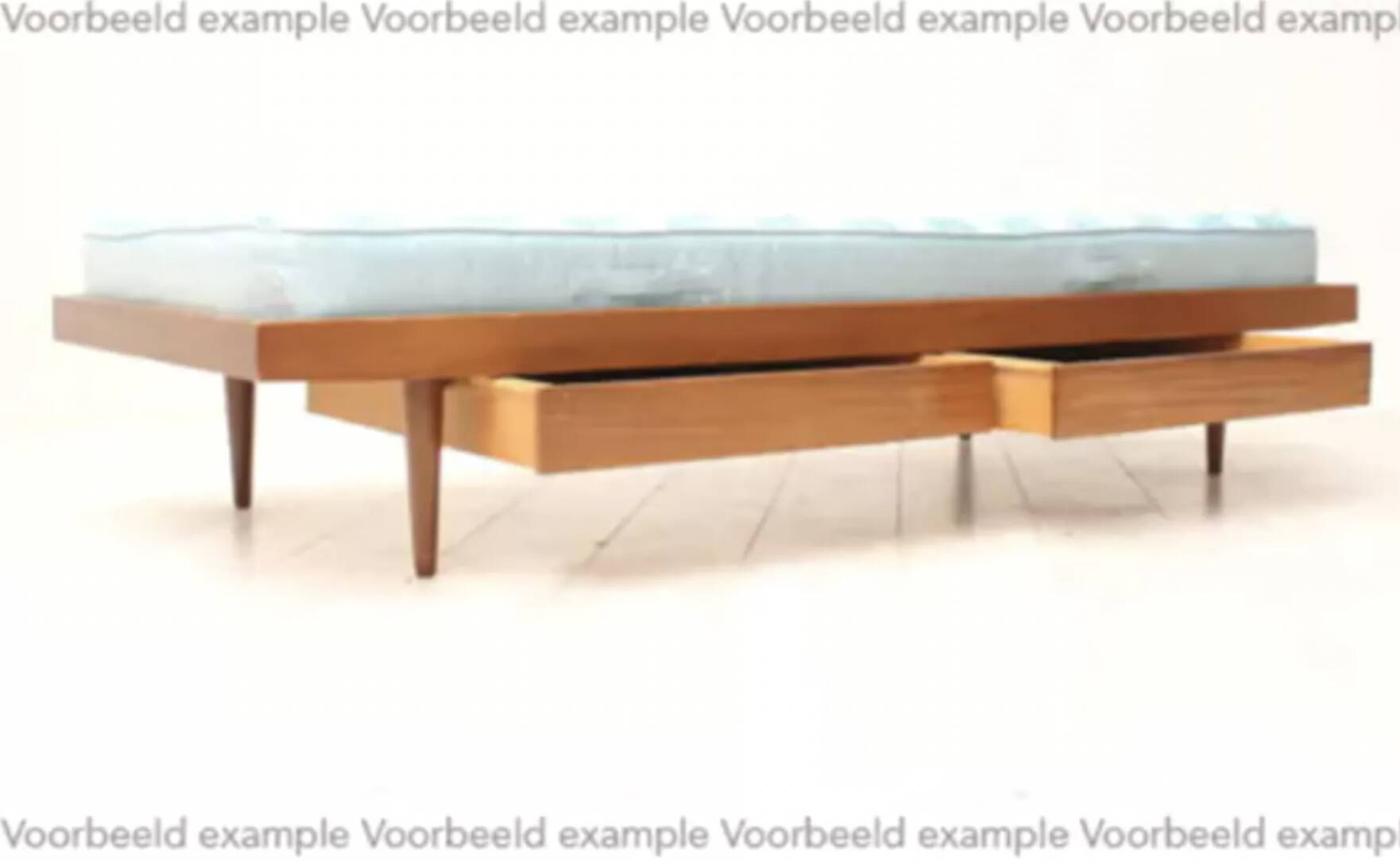 Vintage mid century daybed teak design with drawers