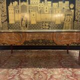 Louis XV style flat desk in marquetry
