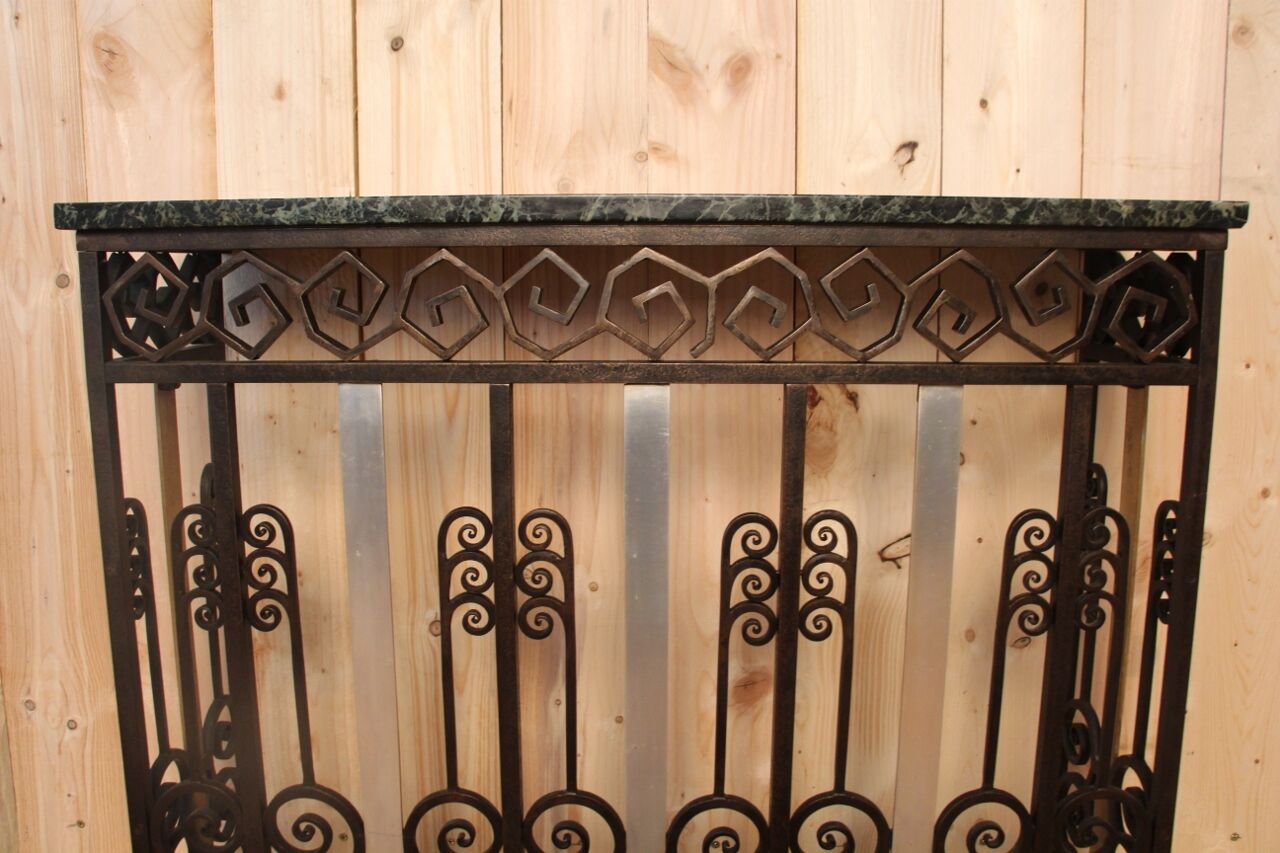 Art deco period console in forged iron