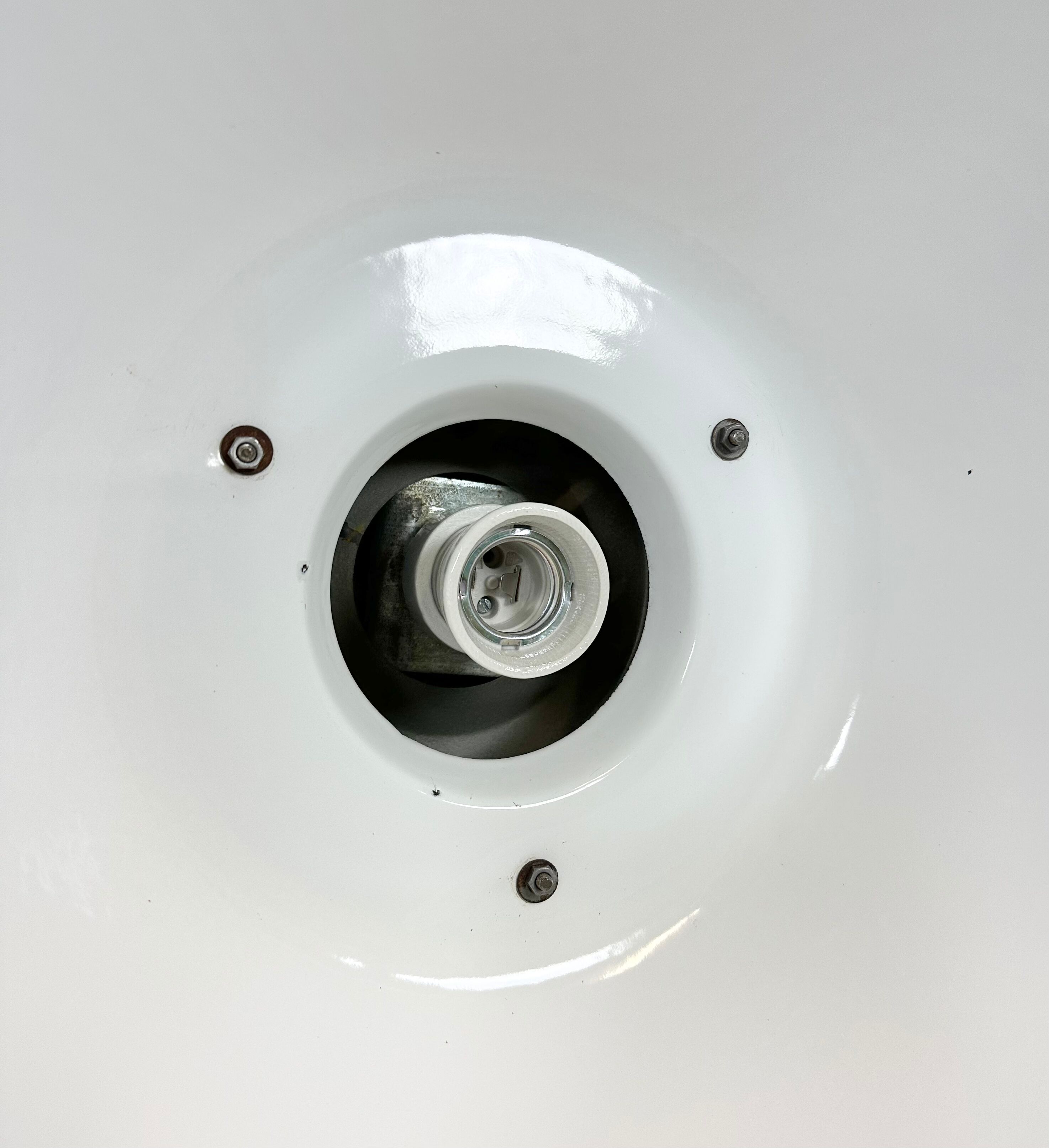 Industrial black enamel pendant lamp from Elektrosvit 1960s
