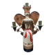 German polychrome wooden angel of light candle holder