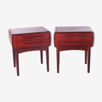 Set of Danish design bedside tables designed by Johannes Andersen by c.f.Silkeborg, 1960