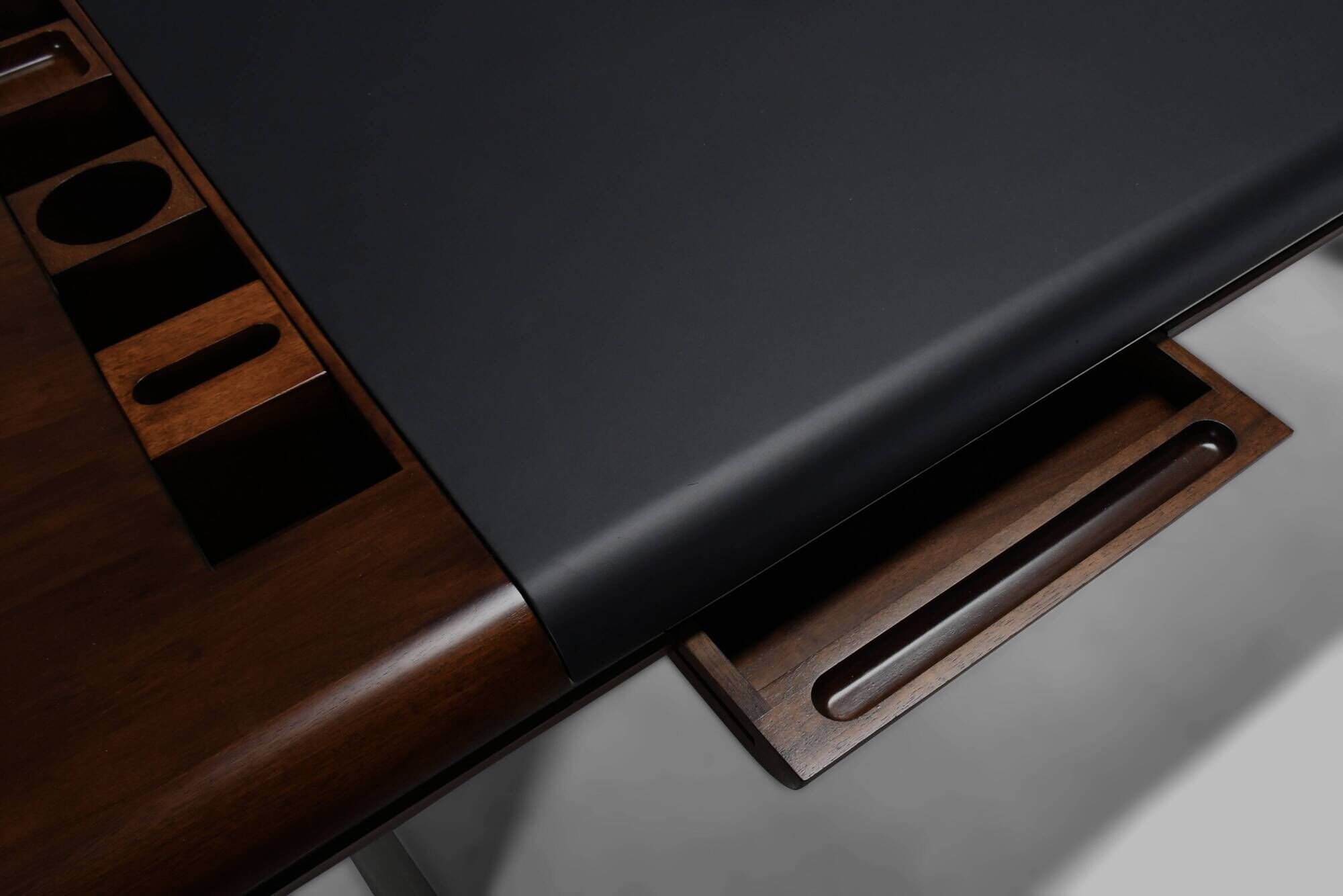 Walnut, Metal and Leather Hans von Klier “Il Ponte” Desk for Skipper, 1970s