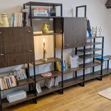 Modular rosewood bookcase by Pierre Guariche for Meurop