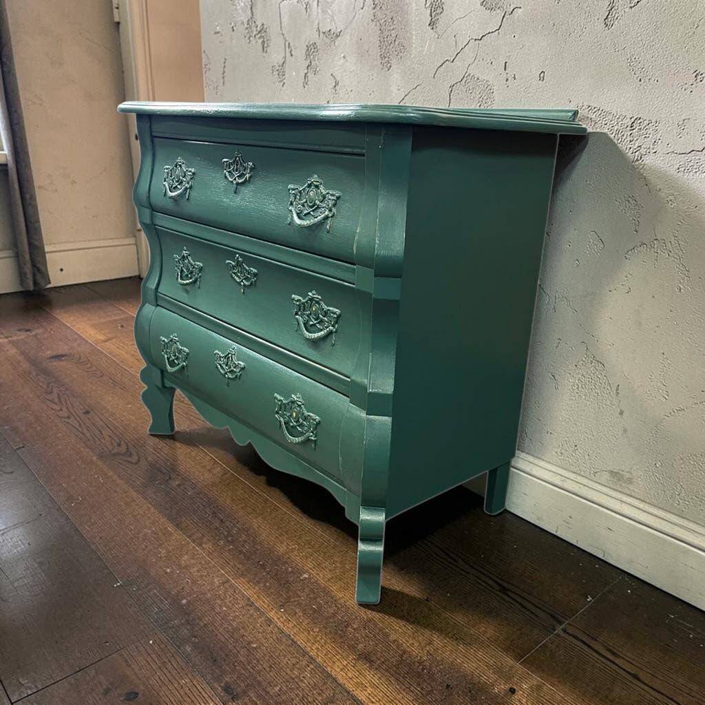 Armoire/commode/dressing baroque vintage vert émeraude