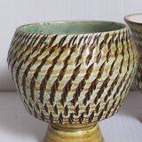 Duo of sacrificed ceramics Pottery by Pieter Groeneveldt 60s