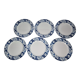 Set of six plates "Cacharel" porcelain with floral decoration, 27 cm