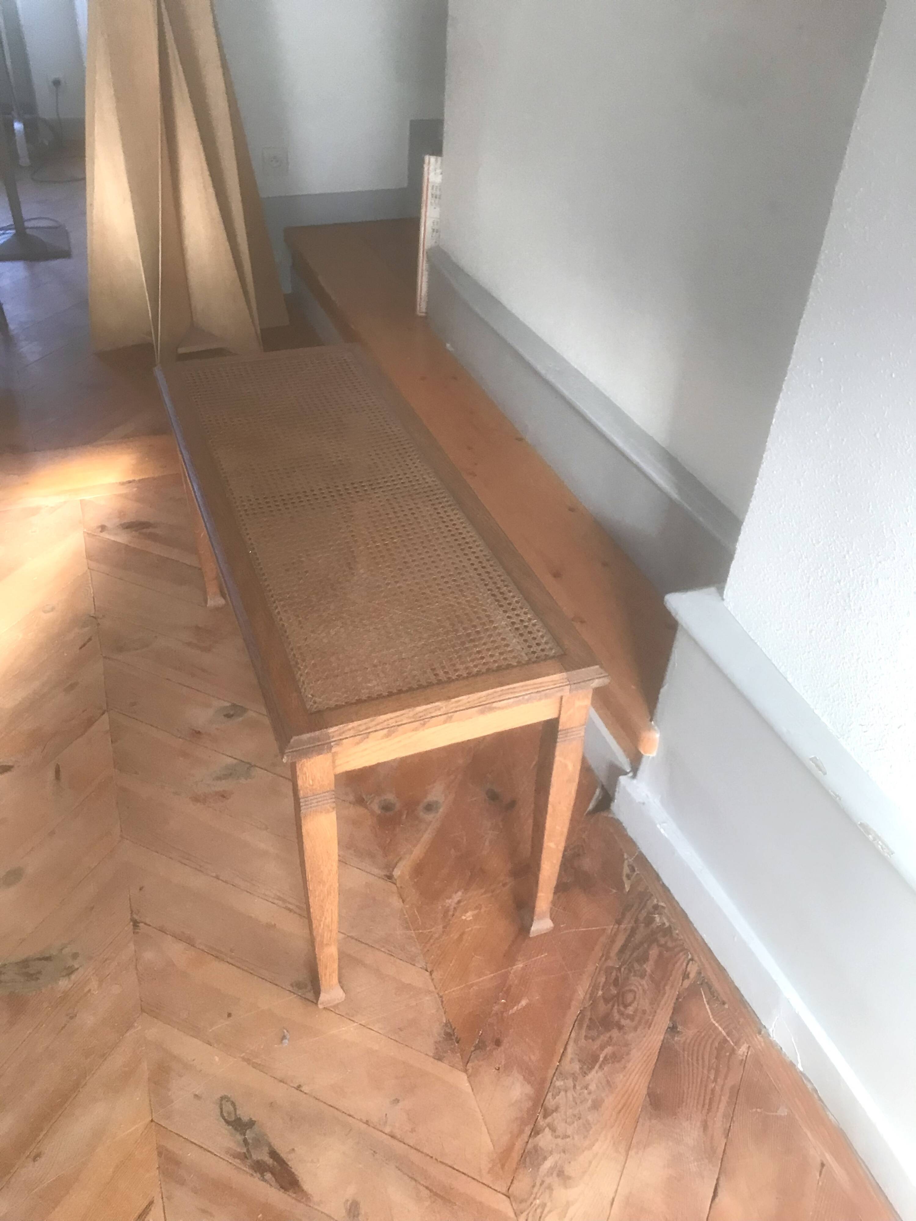 Wood and cane bench Gustave Serrurier Bovy 1900 Art Nouveau
