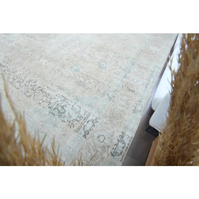 1970s Vintage Persian Handmade Wool Cotton Light Tan Area Rug 286x390