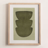 Painting on paper 30x40cm illustration dated and signed without frame M211