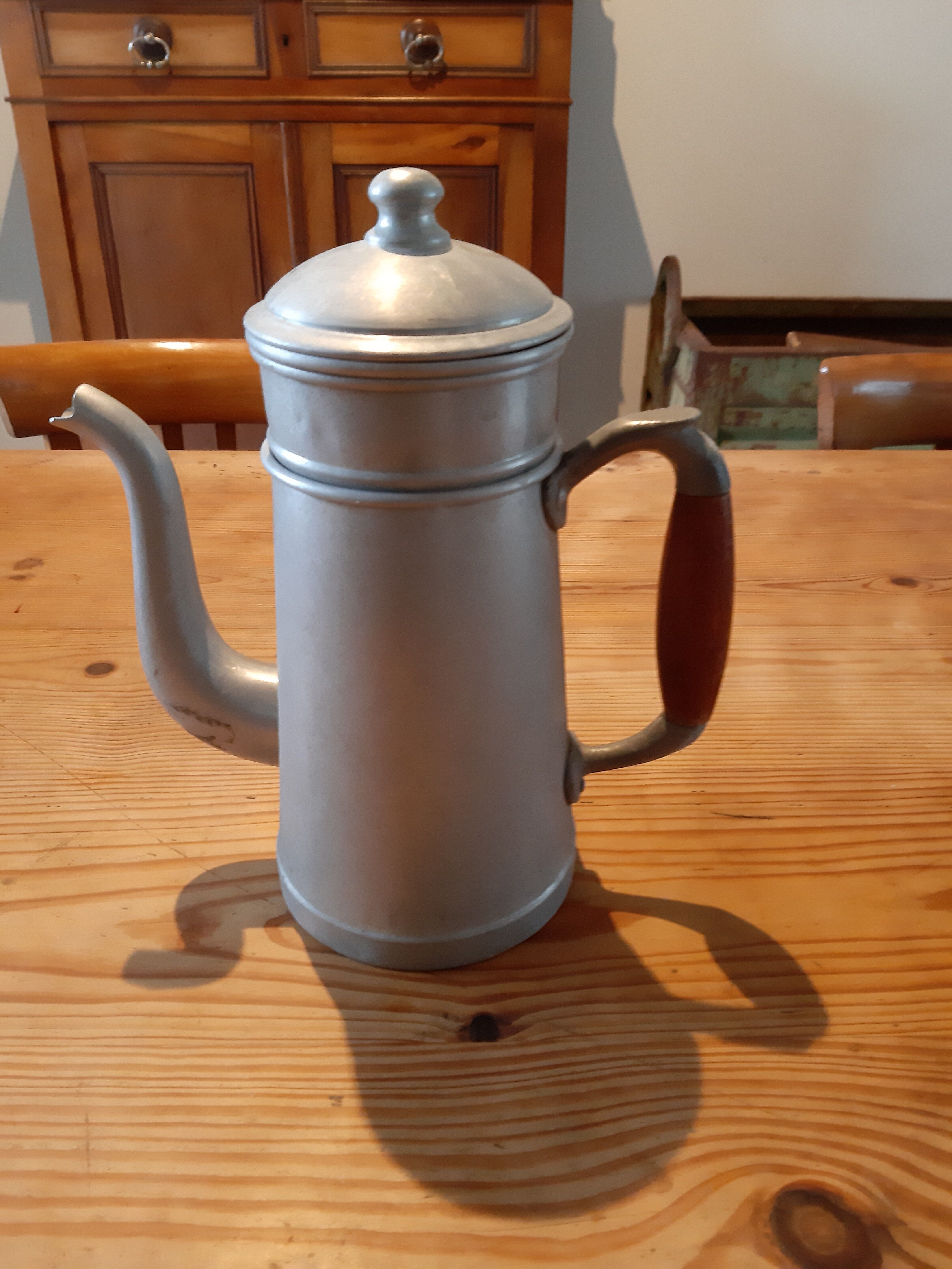 Old aluminium coffee pot