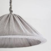 "Malala" pleated linen and cotton suspension with fine classic grey stripes.