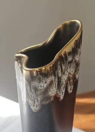 Vintage free-form organic vase - numbered ceramic 1246/23 - mid-century style