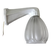 Art Deco glass wall lamp with white porcelain support 30s