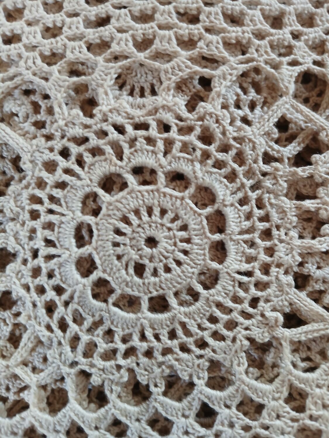 Antique handmade crochet tablecloth