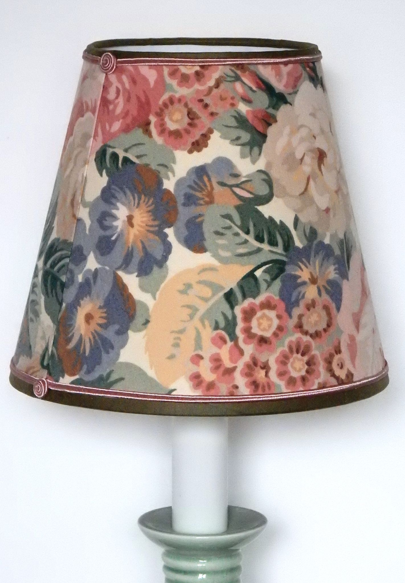Vintage Kotska foot lamp and English floral fabric lampshade