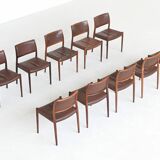 Niels Otto Moller model 80 dining chairs in rosewood Denmark 1960