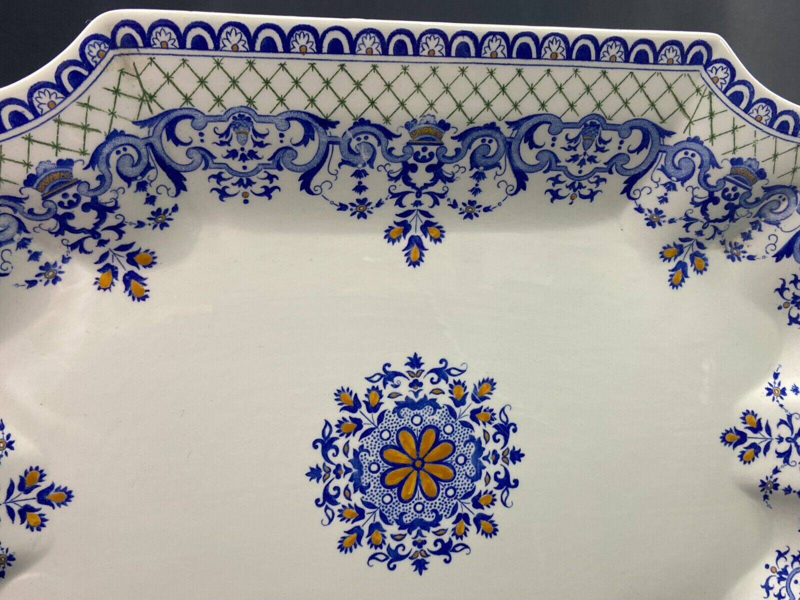 Very large Gien earthenware dish, Rouen decor