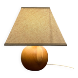 Solid wood ball table lamp with lampshade