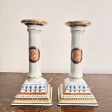 Old Pair of Porcelain Candle Holders Alegre Maison Mottahedeh Chinese Model Lu