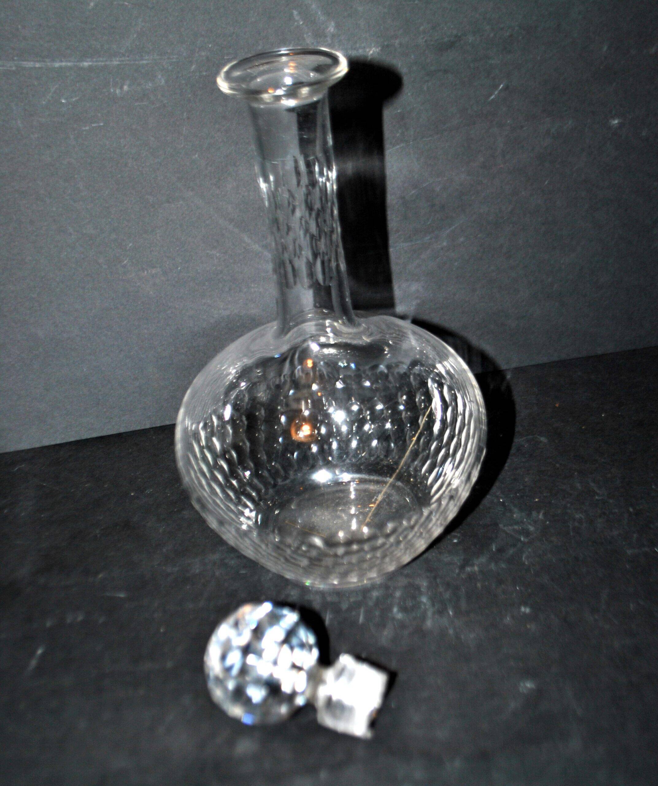 Antique Baccarat tortoiseshell cut crystal liqueur carafe H18cm 1900