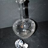 Antique Baccarat tortoiseshell cut crystal liqueur carafe H18cm 1900