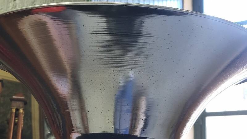 Art Deco floor lamp from the 1930s in wood and chrome.