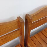 Set of 4 vintage pine chairs from the 70s