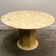 Round breccia marble pedestal table | 1980s vintage stone dining table | Postmodern