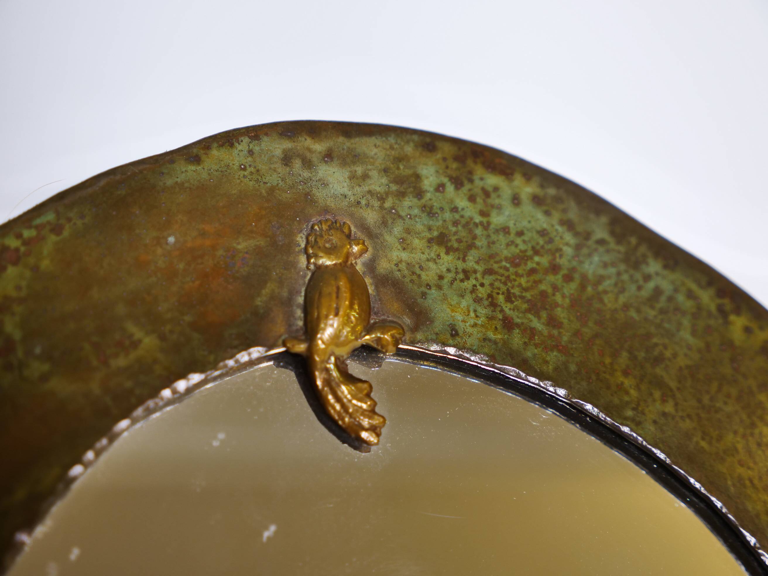 French Art Nouveau Vanity Mirror in Metal, circa 1900