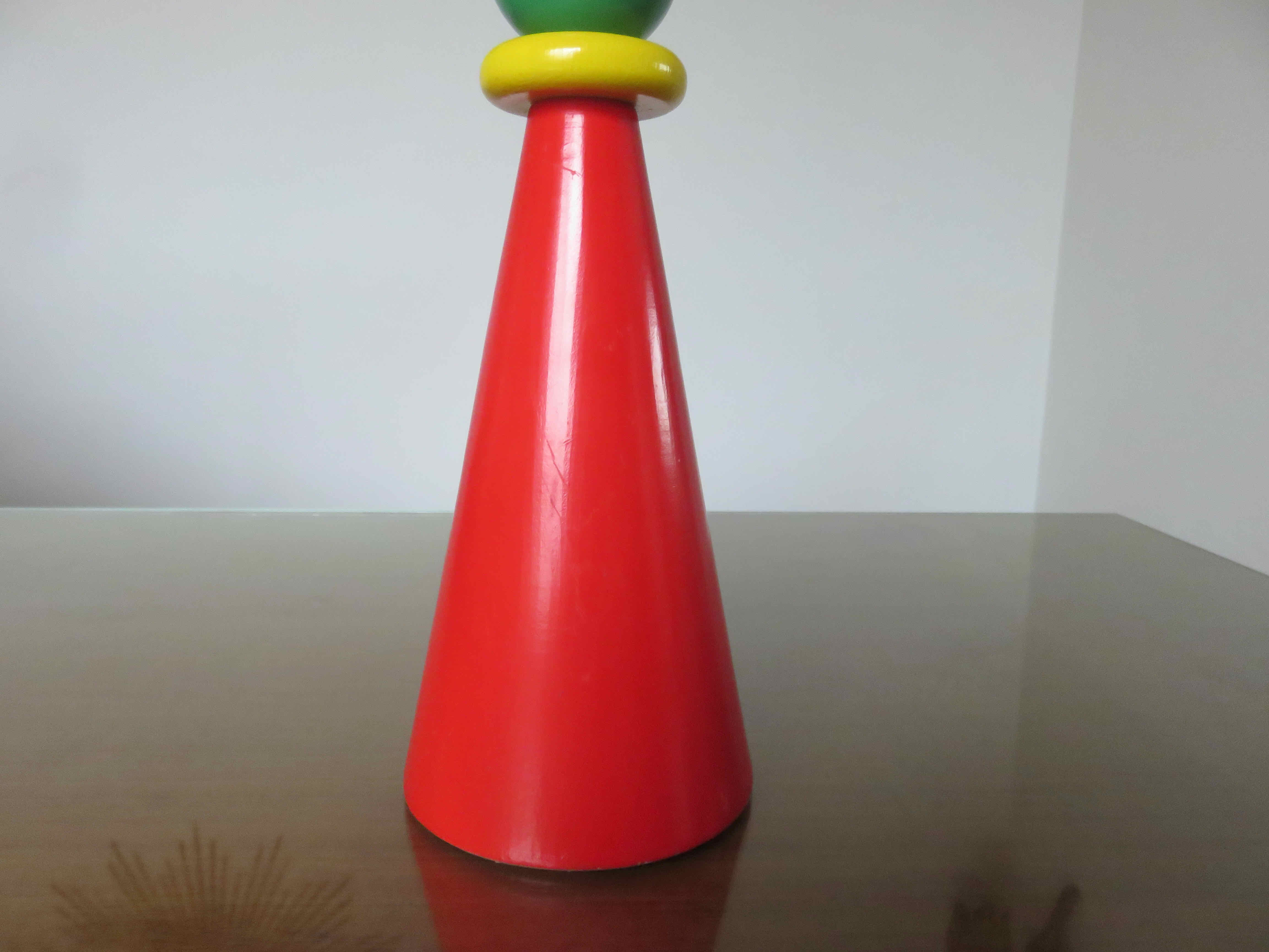 Wooden lamp " primary colors " 80s