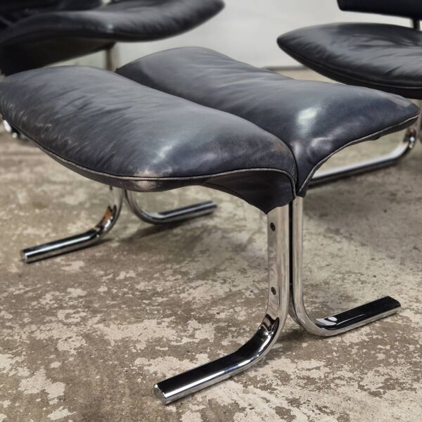 Fixez le prix ! Fauteuils lounge De Sede DS-2030 2x + ottoman, vintage.
